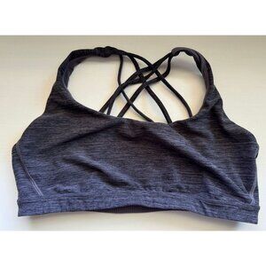 Victoria's Secret Strappy Bralette Gray Purple Wireless Criss Cross Womens Large